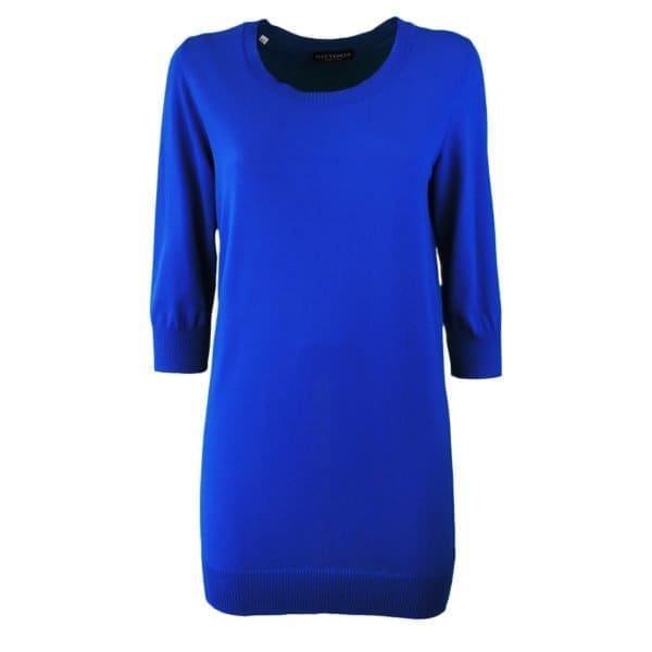 maglia girocollo lunga per donne, blu