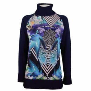 maglia lunga collo alto donna