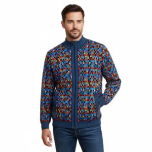 giacca zip con tasche