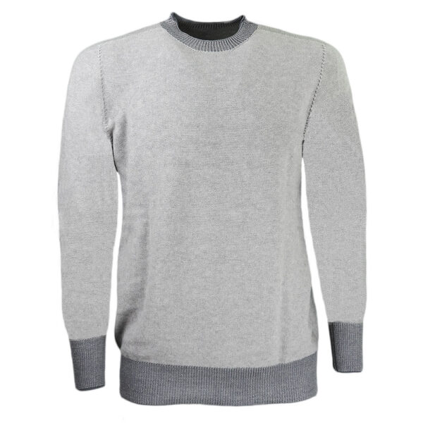 reversible crew neck sweater